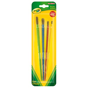 PINCELES CON MANGO DE PLASTICO CRAYOLA CON 4 PIEZA