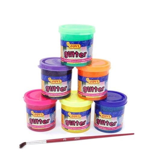 TEMPERA JOVI GLITER CON 6 PIEZAS
