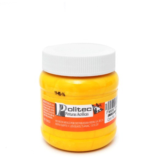 PINTURA ACRILICA POLITEC AMARILLO MEDIO No318 250ML