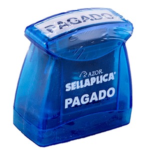 SELLO PREENTINTADO PAGADO TINTA AZUL