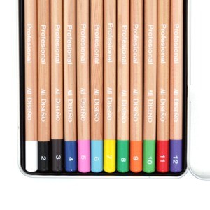 ETUCHE METALICO LAPICES COLOR CON 12 PIEZAS