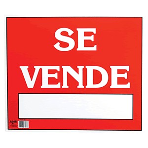 LETRERO CON LEYENDA SE VENDE 34 X 50 CM SABLON