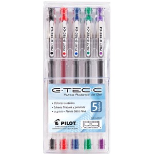 PLUMA PILOT ROLLERBALL G-TEC VARIOS COLORES PAQ/5