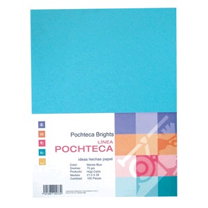PAPEL BRIGHT BLUE NEON CARTA CON 100 HOJAS POCHTECA
