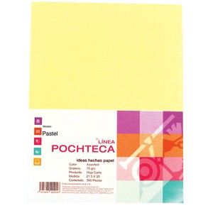 PAPEL PASTEL AMARILLO CARTA CON 100 HOJAS POCHTECA