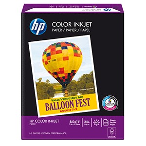 PAPEL COLOR INKJET CARTA RESMA CON 500 HOJAS HP