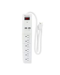 Multicontacto barra 6 contactos y 2 entradas USB cabl ...