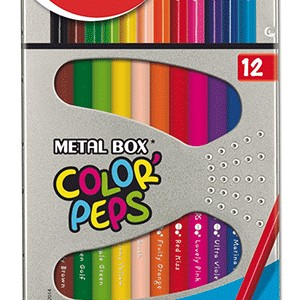 CAJA DE COLORES MAPED PEPS METALICA CON 12 PIEZAS