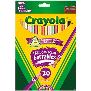 CAJA DE COLORES CRAYOLA BORRABLES CON 20 PIEZAS
