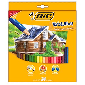 CAJA DE COLORES BIC CONTE EVOLUTION CON 24 PIEZAS